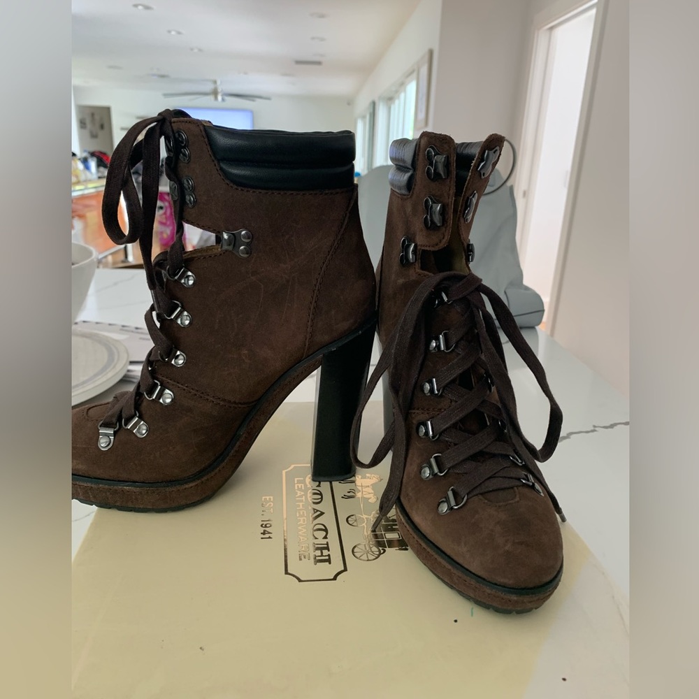 Coach Suede Platform Combat Boot - image 3